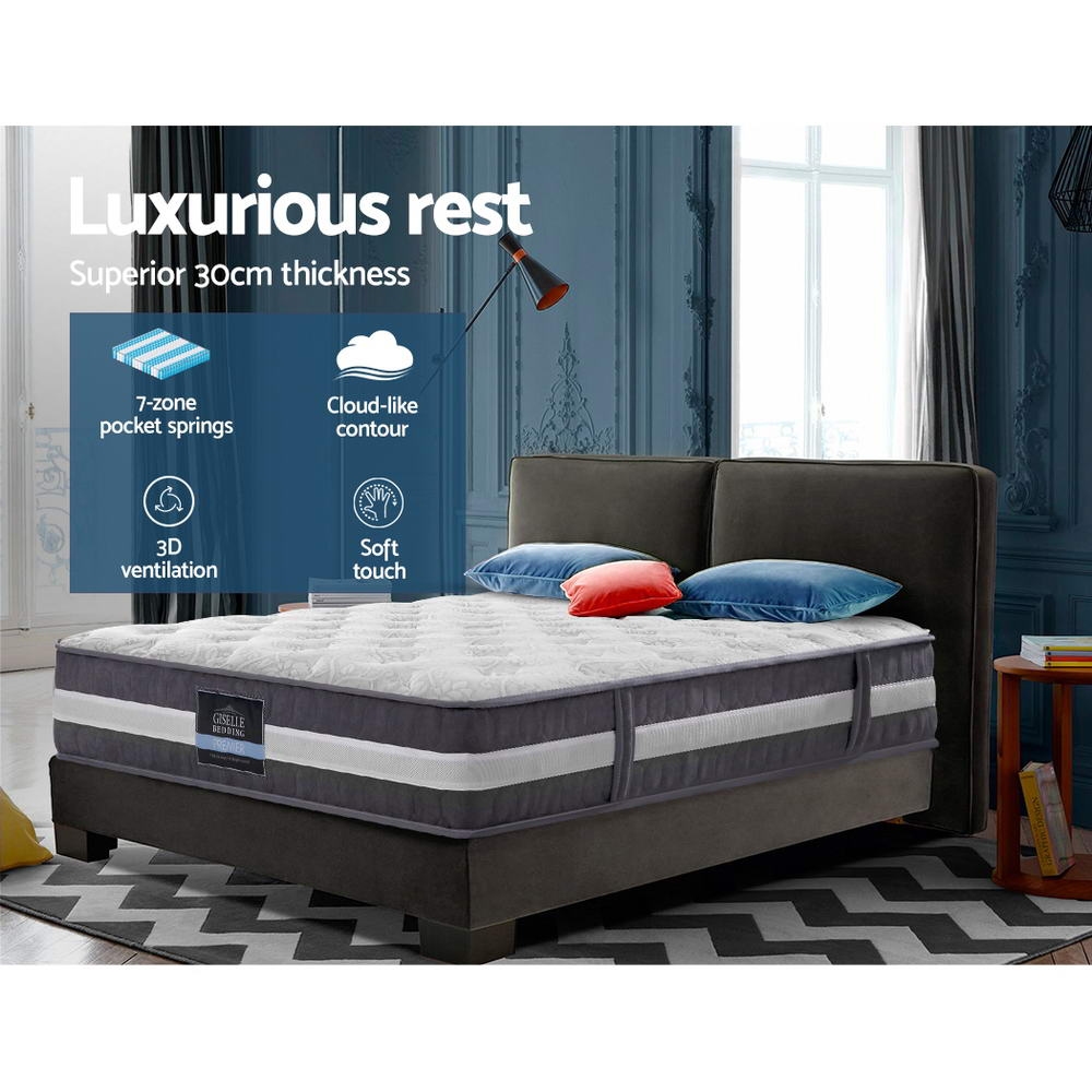 Lotus 7 Zone 30cm Mattress Pocket Spring (King)