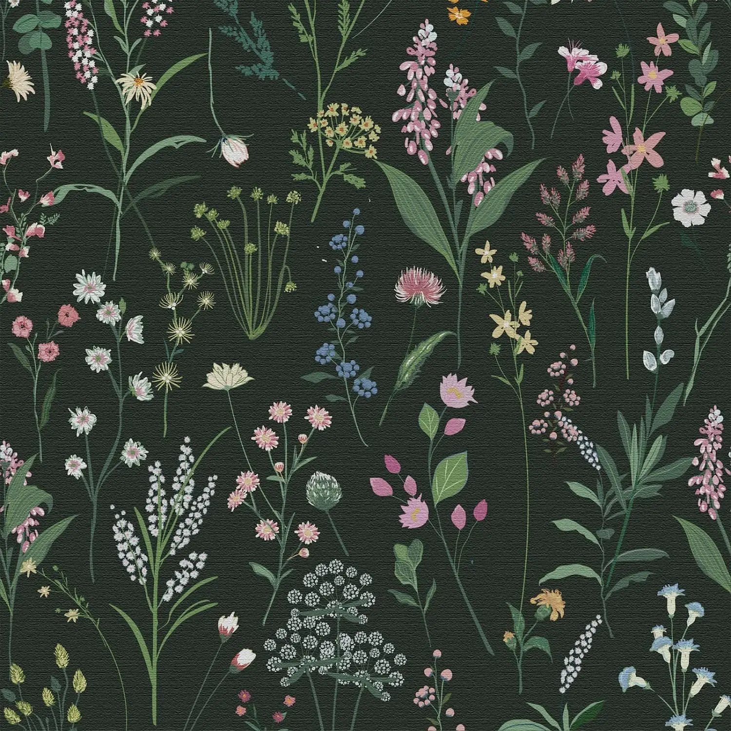Dark Floral Peel and Stick Wallpaper Vinyl Wallpaper Watercolor.