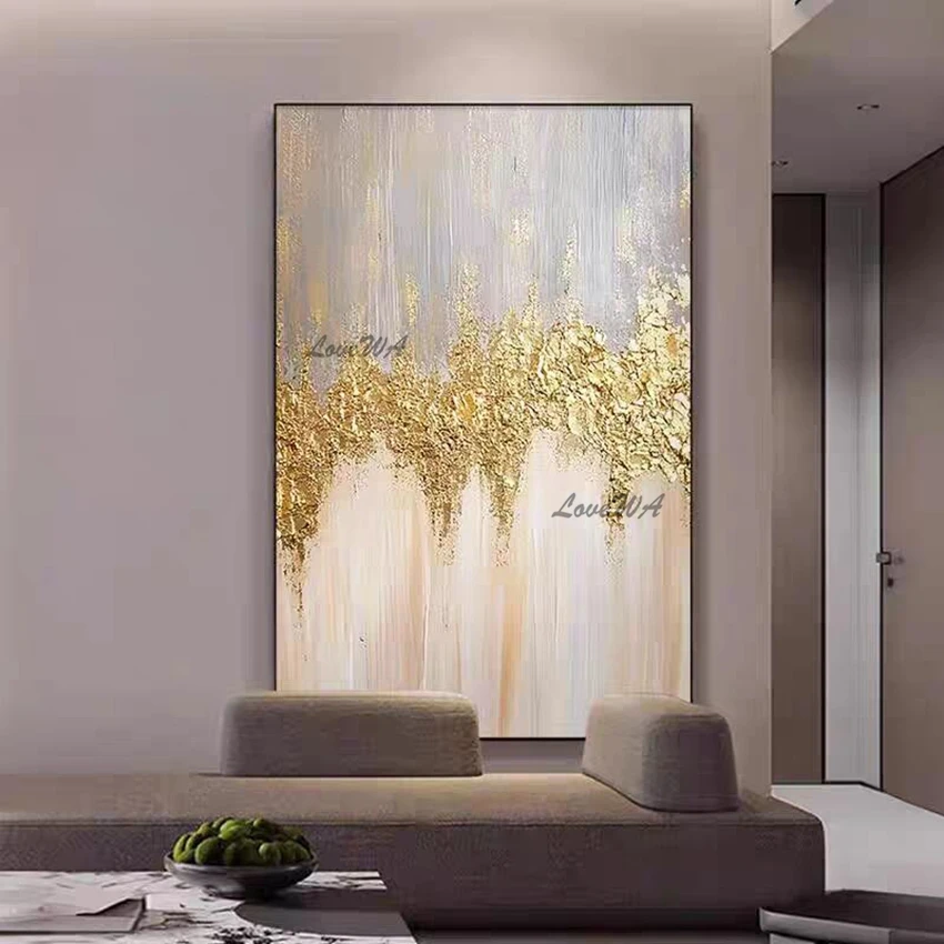 Modern Abstract Texture 100% Hand-painted Latest Design Oil Painting : no frame K - Size: 140cmx280cmx1
