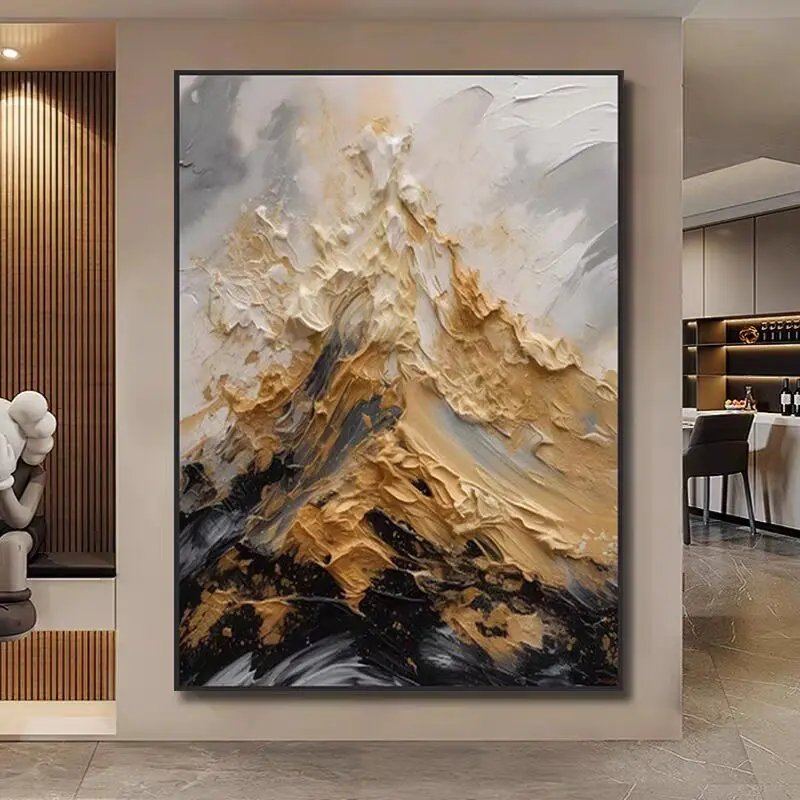 Modern Abstract Texture 100% Hand-painted Latest Design Oil Painting : no frame G - Size: 50cmx100cmx1