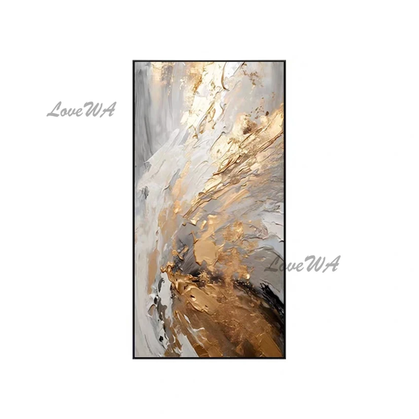 Modern Abstract Texture 100% Hand-painted Latest Design Oil Painting : no frame A - Size : 140cmx280cmx1