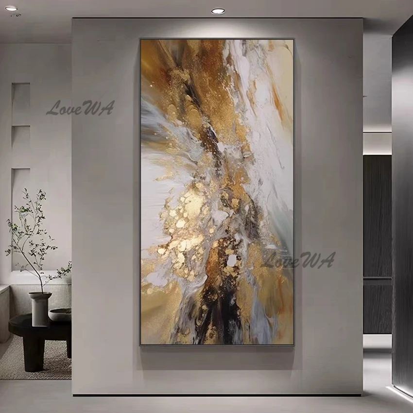 Modern Abstract Texture 100% Hand-painted Latest Design Oil Painting : no frame B - Size: 100x200cmx1
