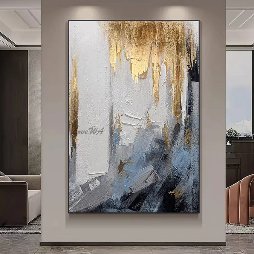 Modern Abstract Texture 100% Hand-painted Latest Design Oil Painting : no frame C - Size: 140cmx280cmx1