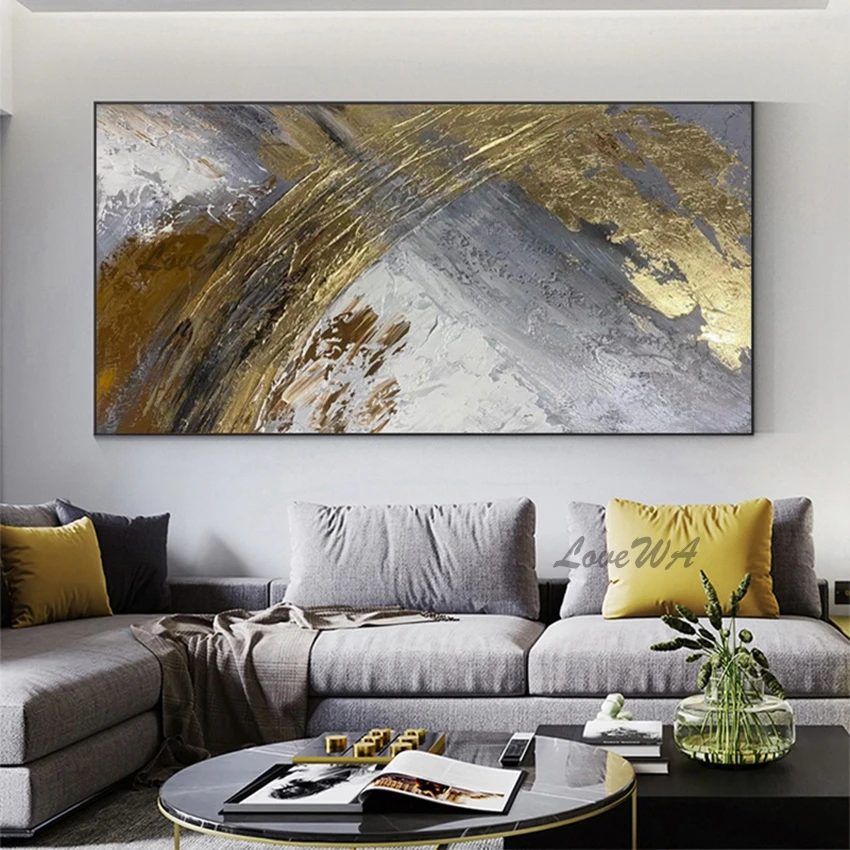 Modern Abstract Texture 100% Hand-painted Latest Design Oil Painting : no frame E - Size : 100x200cmx1