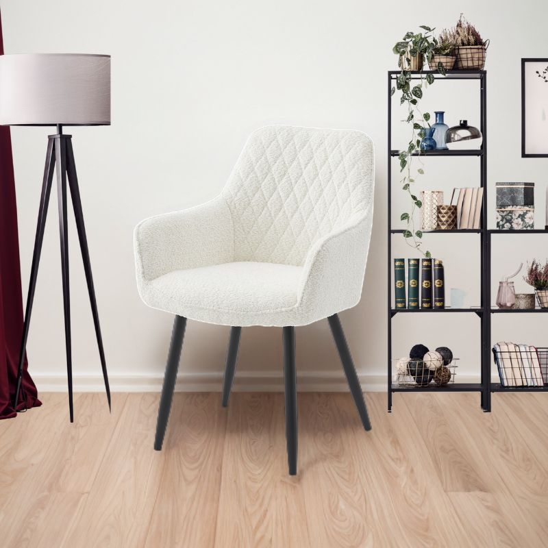 Cindy Ivory Fabric Dining Chair (Set Of 2)